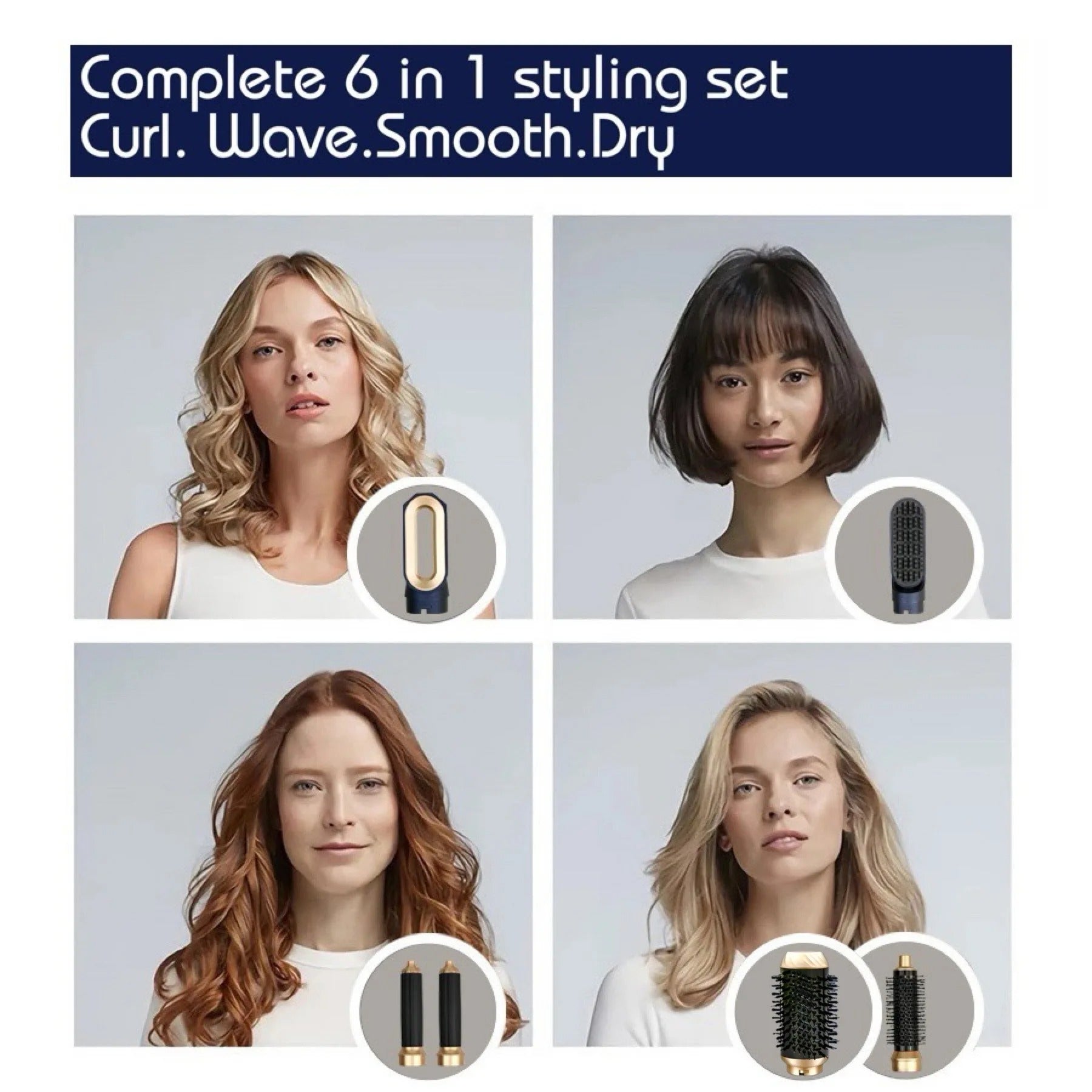6-in-1 Hair Styler Pro (Air heating to avoid Heat Damage)