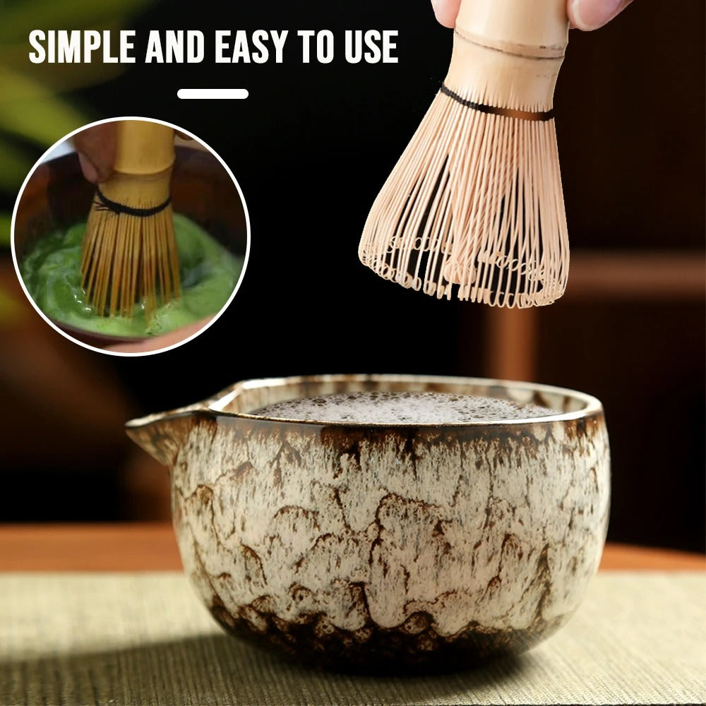 6-Piece Japanese Matcha Tea Set – Bamboo Whisk, Bowl & Tea-Making Tools